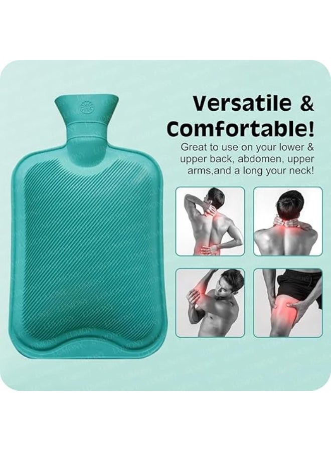 2L Rubber Hot Water Bottle, Non-Electric, Heat and Cold Therapy for Menstrual Cramps and Body Pain, Multi-Color - Image 4